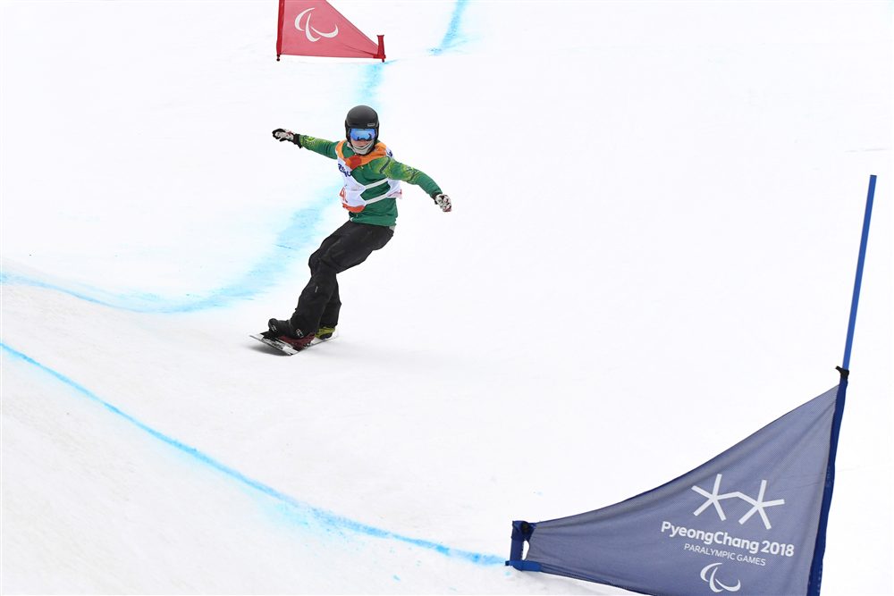 Para snowboardeur en banked slalom (PyeongChang 2018)